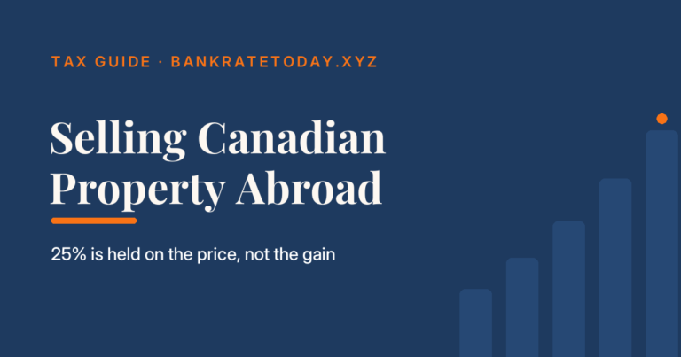 Selling property in Canada as a non-resident: 25% withheld on the gross sale price until a certificate of compliance is issued